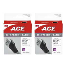 ACE Sport Basics Wrist Support 105020, Adjustable Wrist Support, Moderate Level, 2 Pk