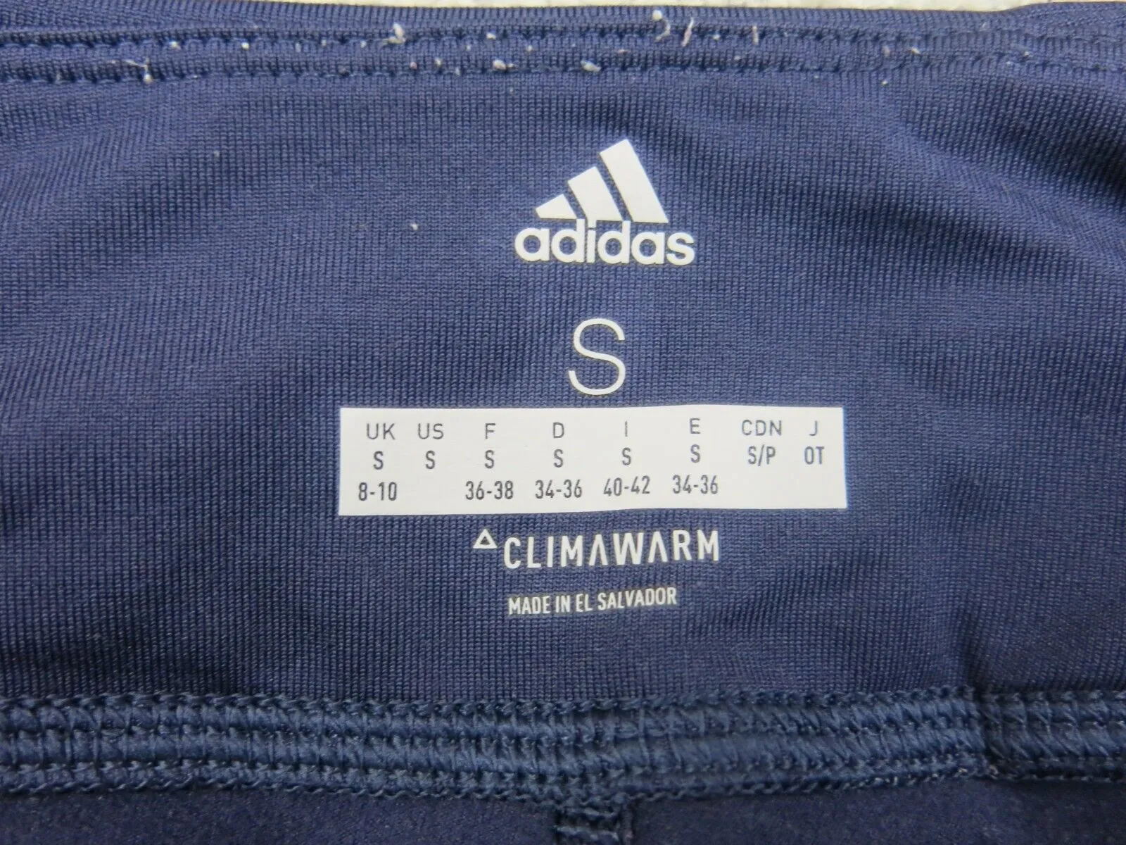 Adidas Legging Womens Small Blue Activewear Ankle Pants Swoosh Logo Outdoor