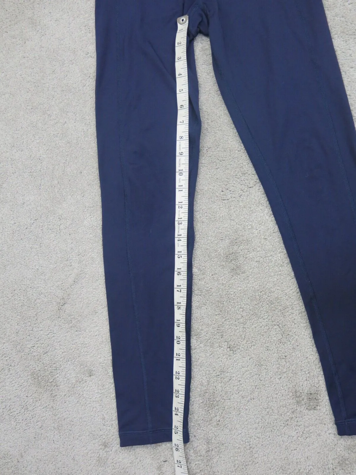Adidas Legging Womens Small Blue Activewear Ankle Pants Swoosh Logo Outdoor