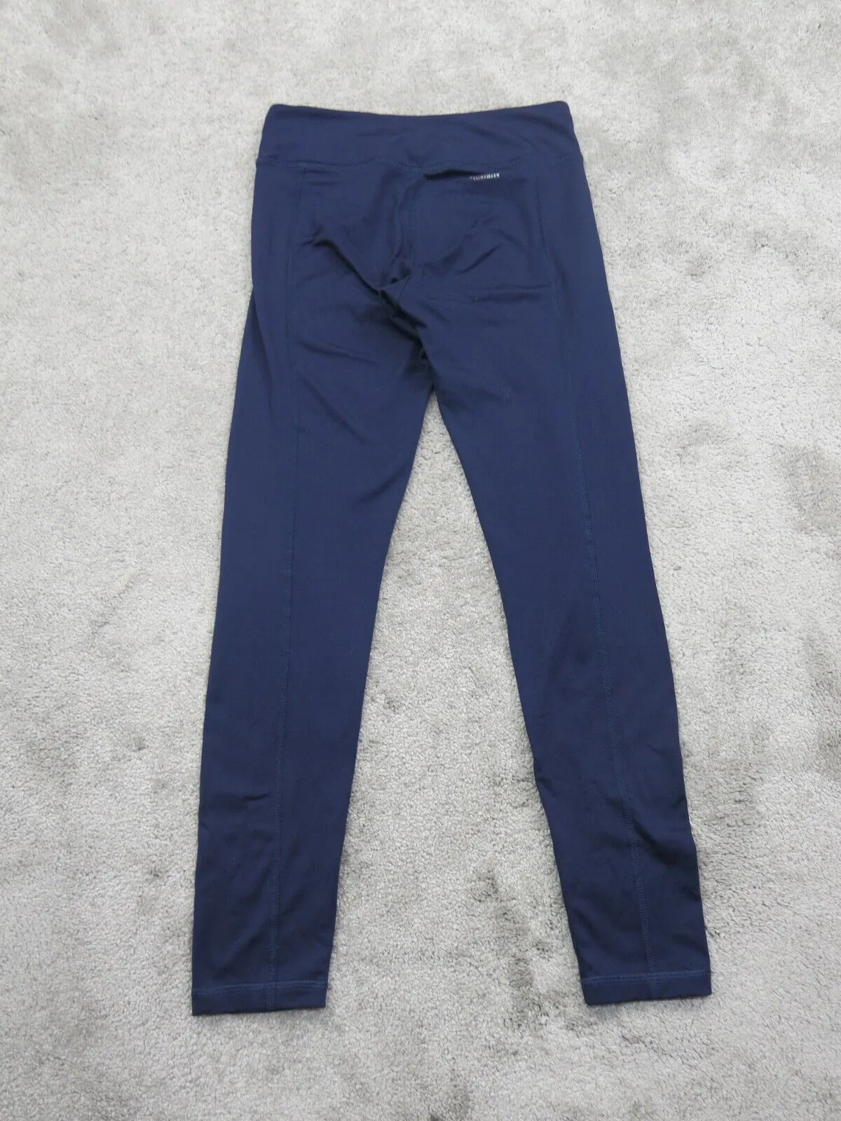 Adidas Legging Womens Small Blue Activewear Ankle Pants Swoosh Logo Outdoor