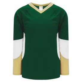Athletic Knit (AK) H6600Y-262 Youth Dark Green/Vegas Gold/White League Hockey Jersey