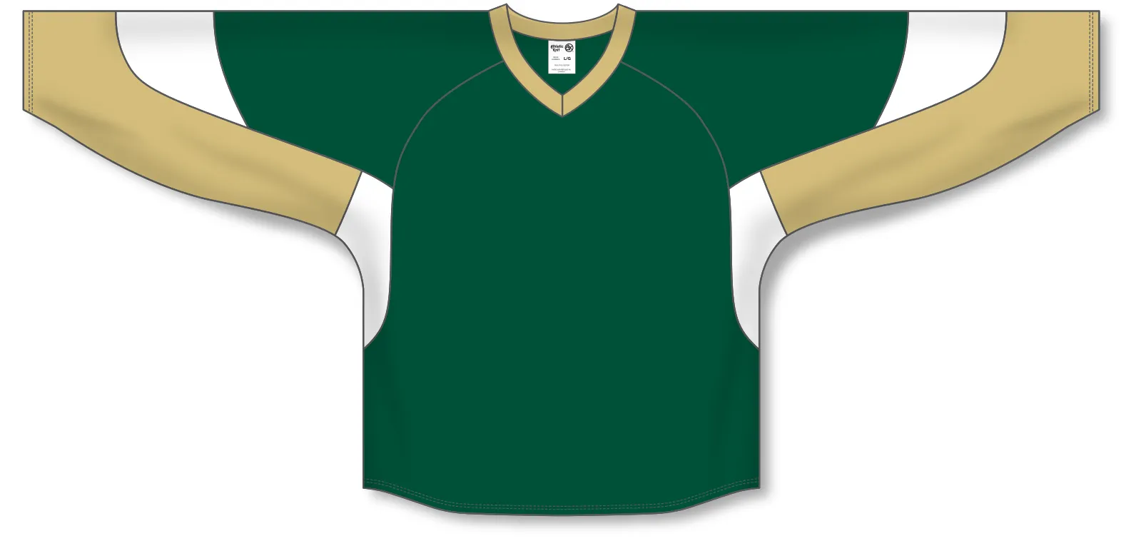 Athletic Knit (AK) H6600Y-262 Youth Dark Green/Vegas Gold/White League Hockey Jersey