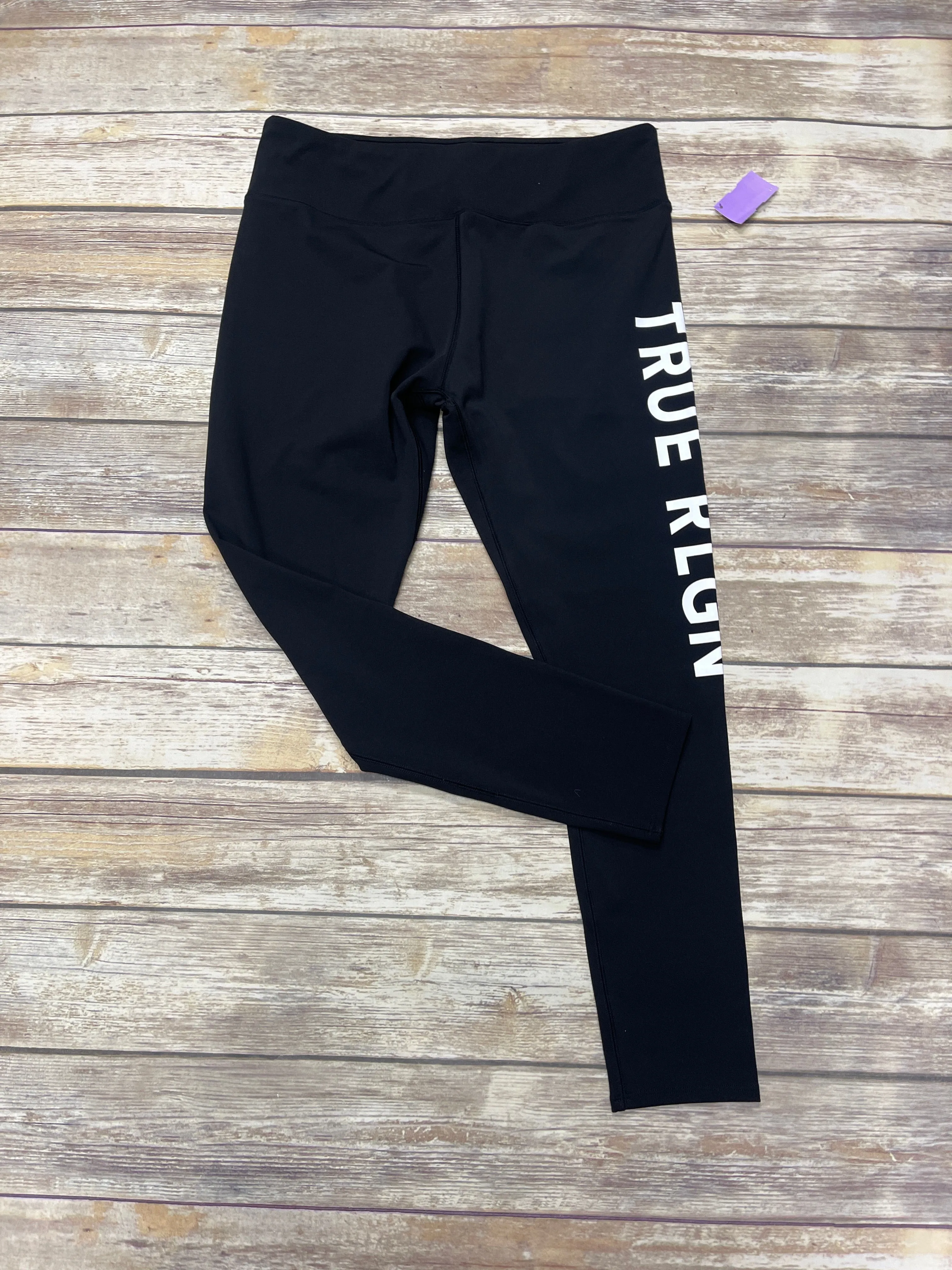 Athletic Leggings By True Religion In Black & White, Size: Xl
