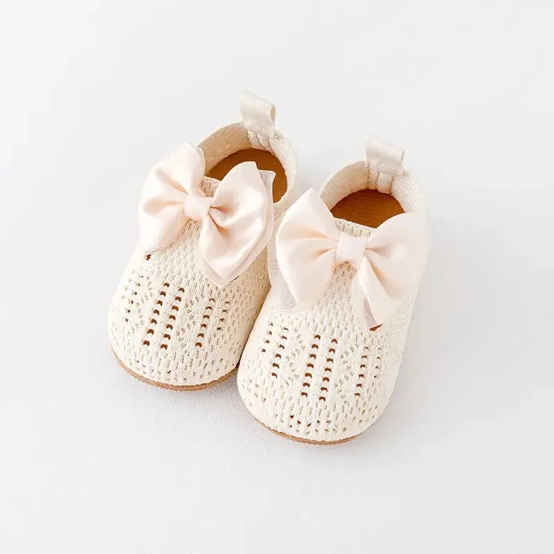 Baby Spring and Autumn Shoes Cute Bowknot for Toddler Girl 0-9-18 Months Infant Shoe Soft Breathable Anti-slip Sole High Quality