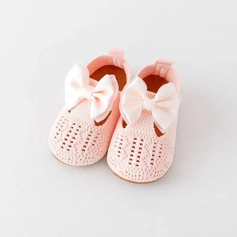 Baby Spring and Autumn Shoes Cute Bowknot for Toddler Girl 0-9-18 Months Infant Shoe Soft Breathable Anti-slip Sole High Quality