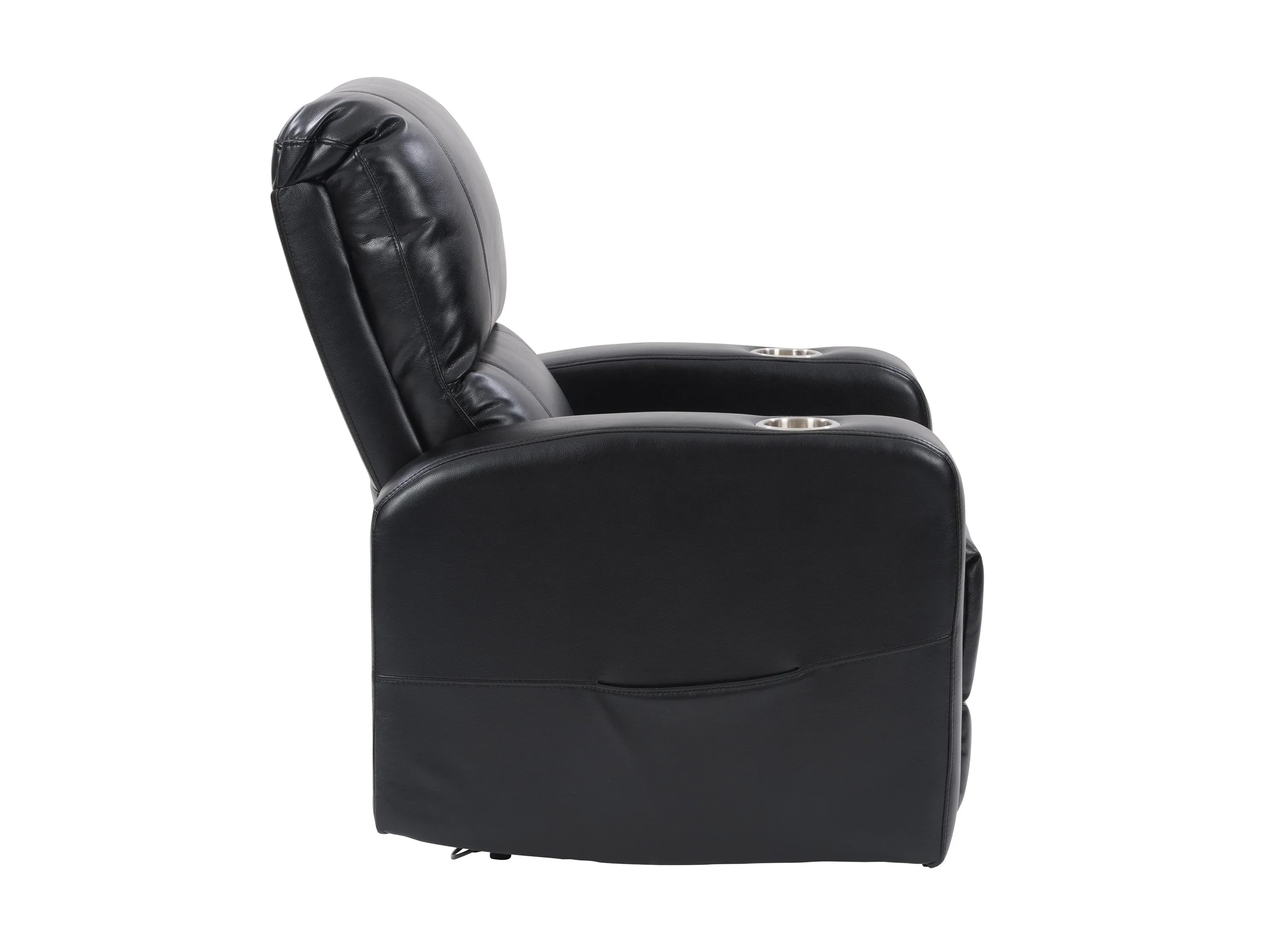Black Power Recliner with Cup Holder
