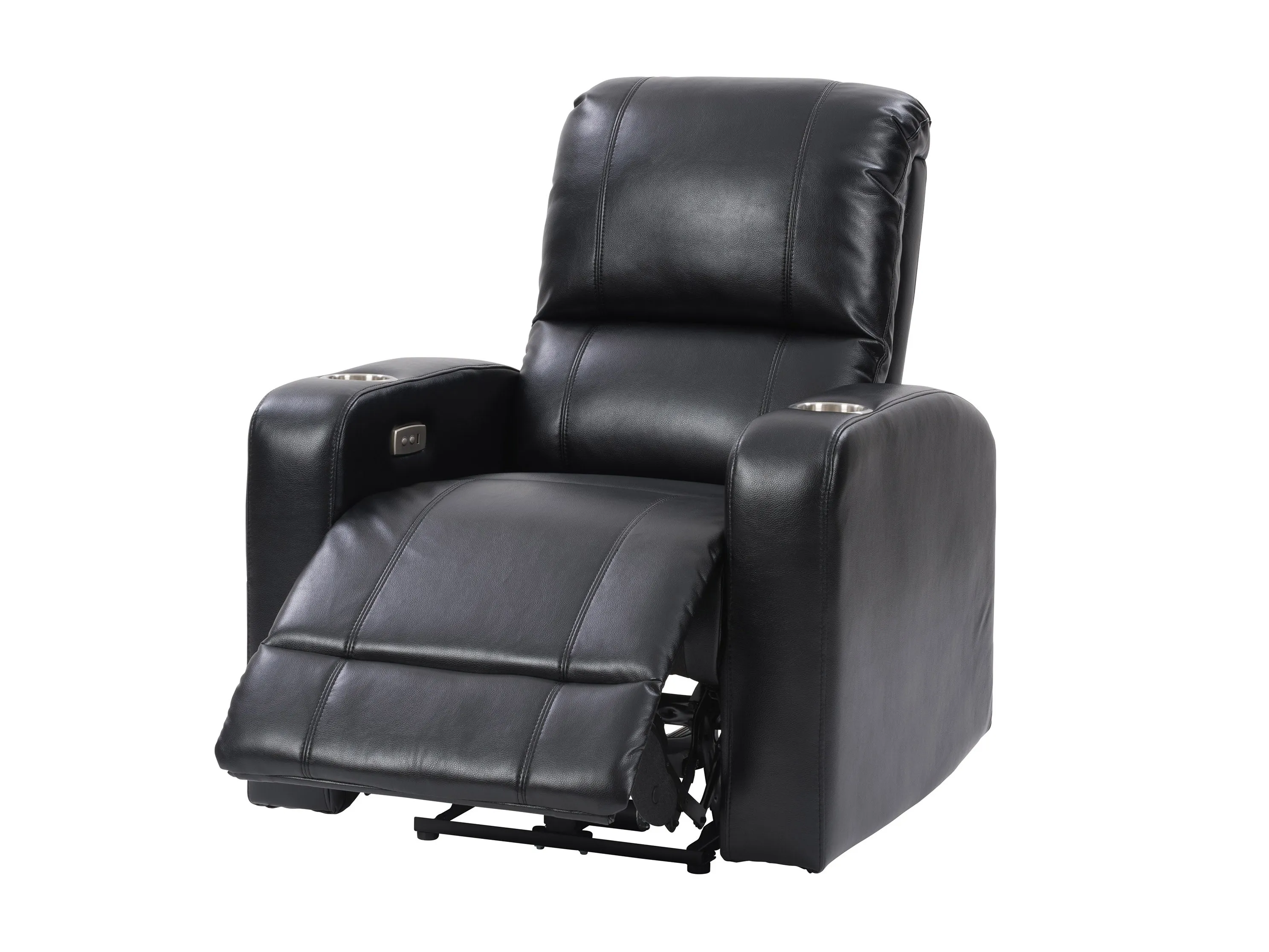 Black Power Recliner with Cup Holder