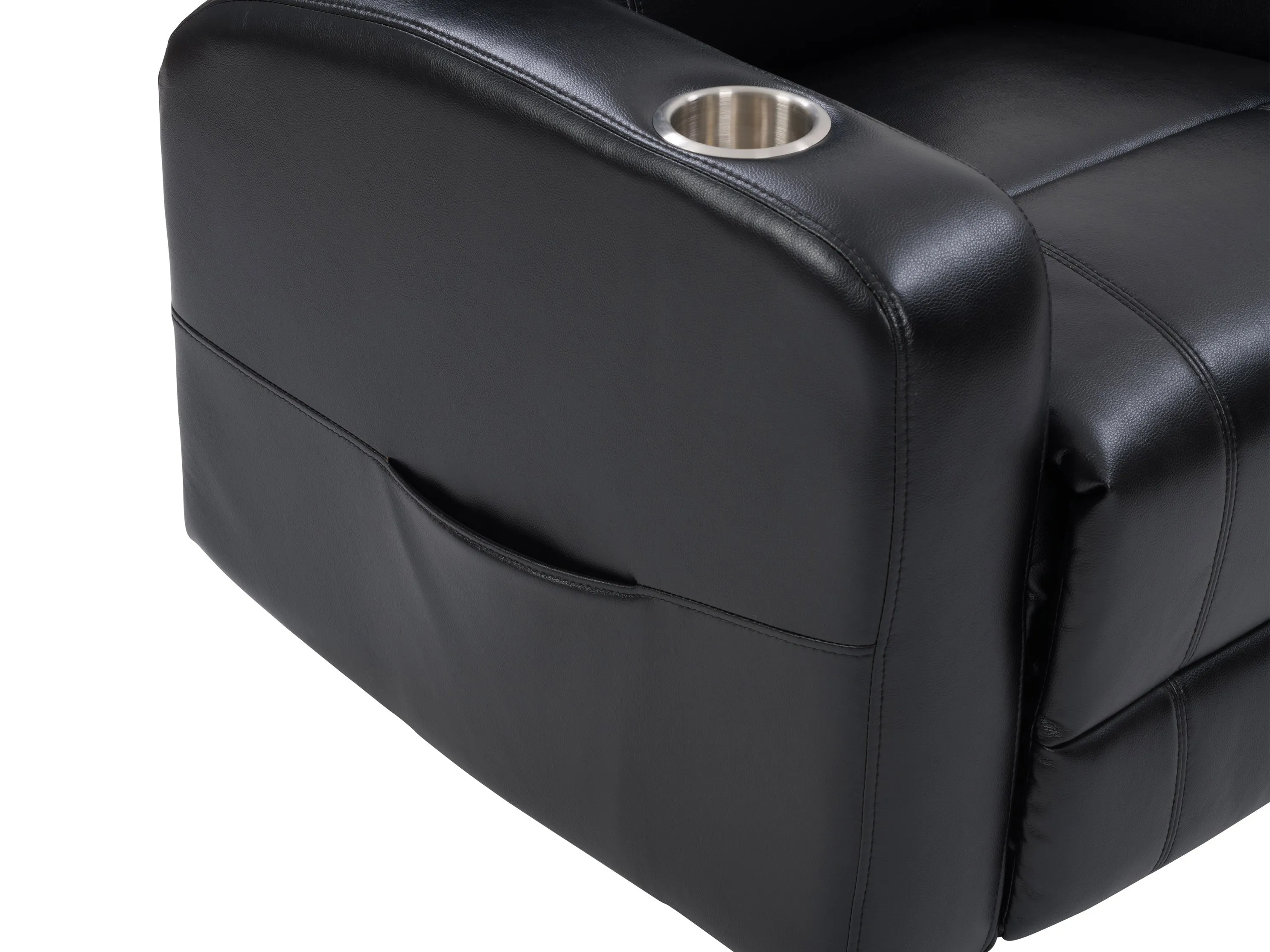 Black Power Recliner with Cup Holder