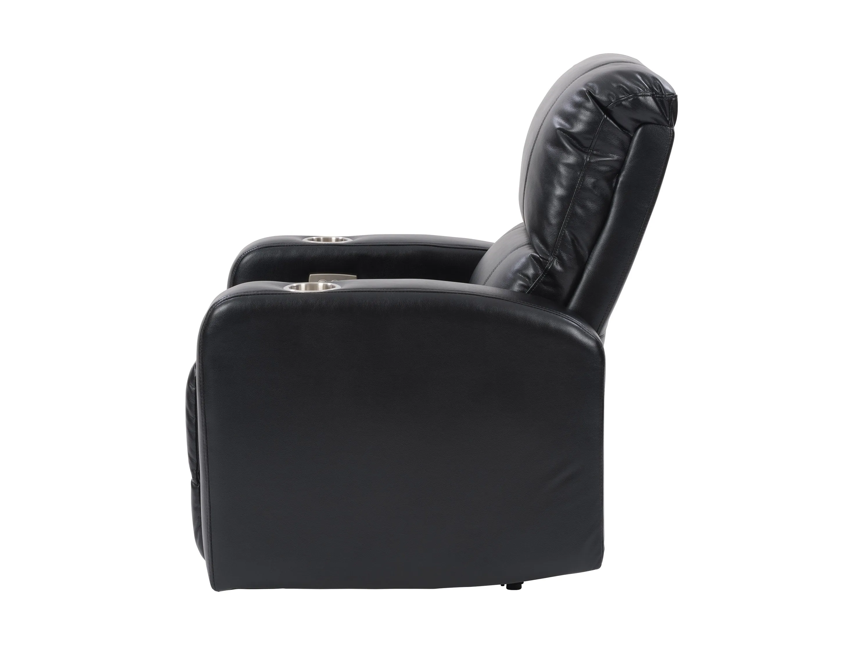 Black Power Recliner with Cup Holder