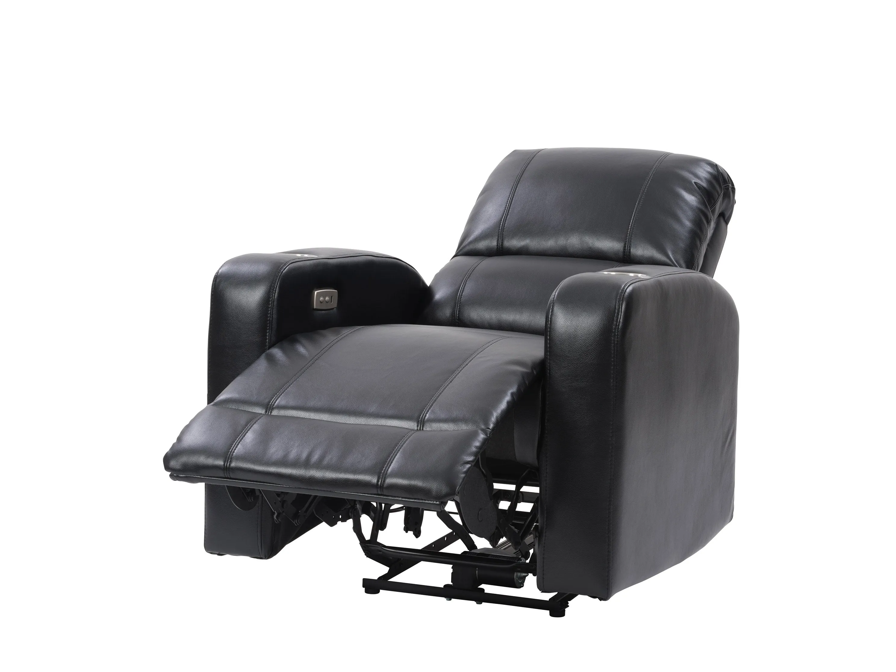 Black Power Recliner with Cup Holder