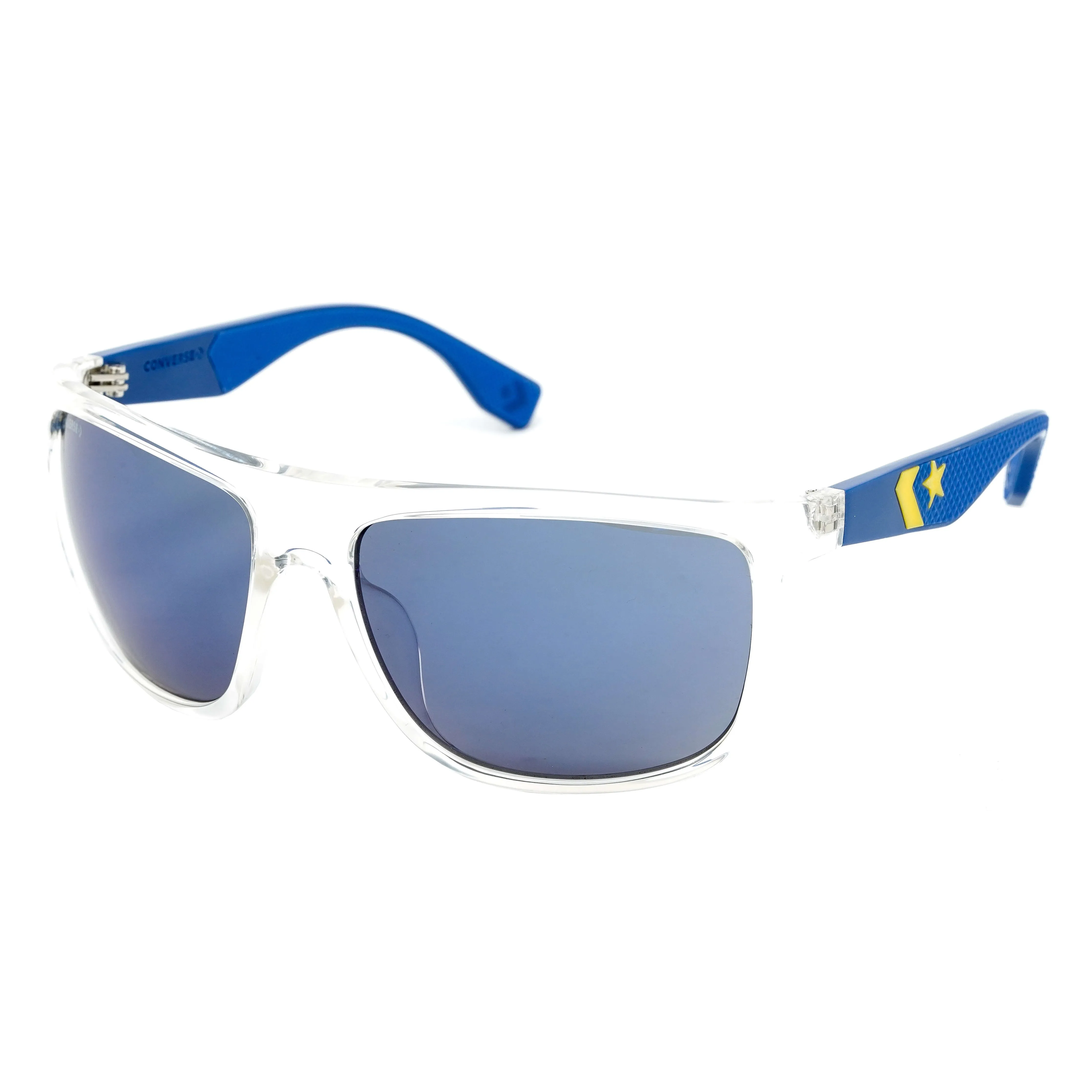 Converse Men's Sunglasses Rectangle Wrap-around Crystal and Navy SCO245 880B