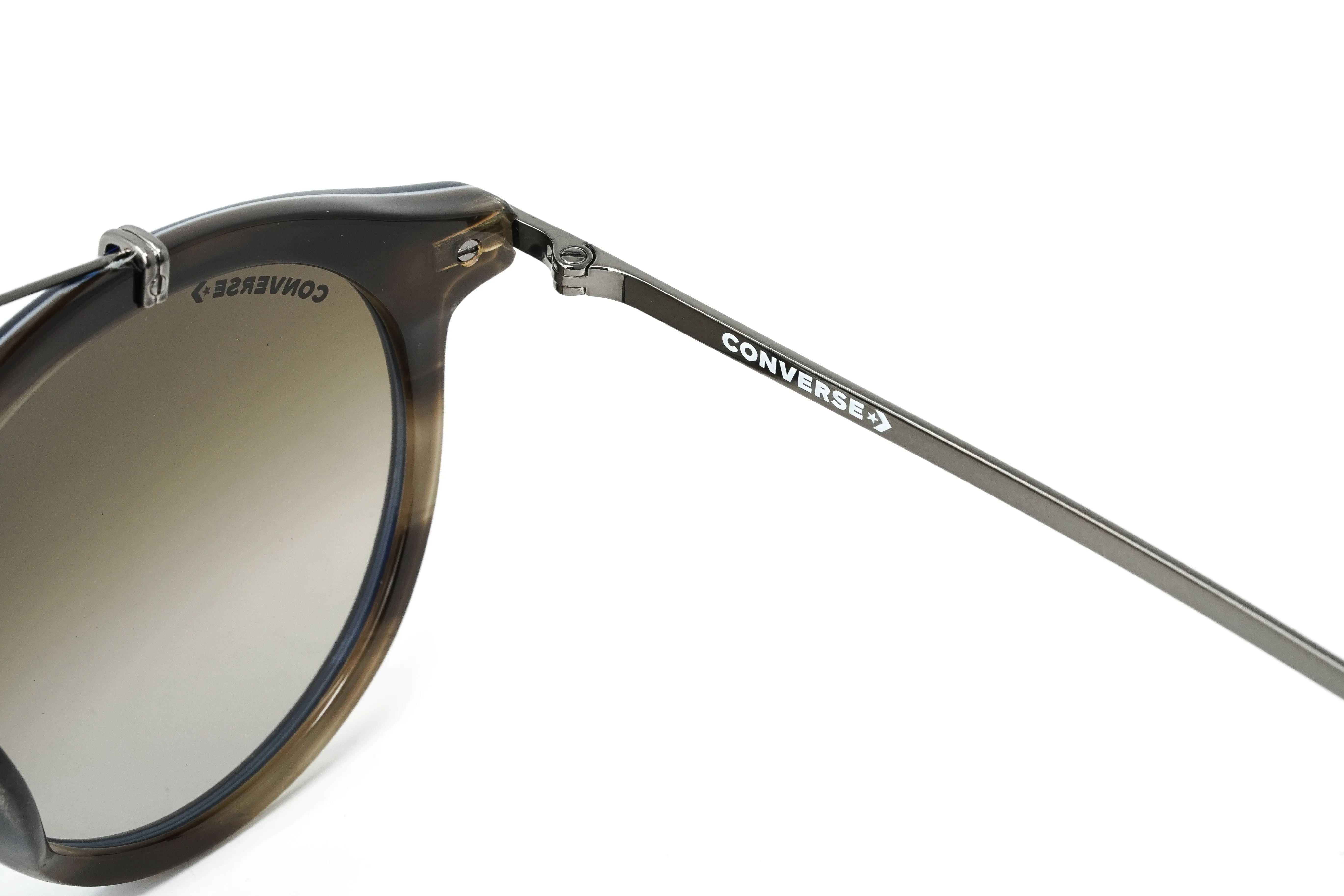 Converse Unisex Sunglasses Round Flat Top Navy and Brown SCO139 0M61