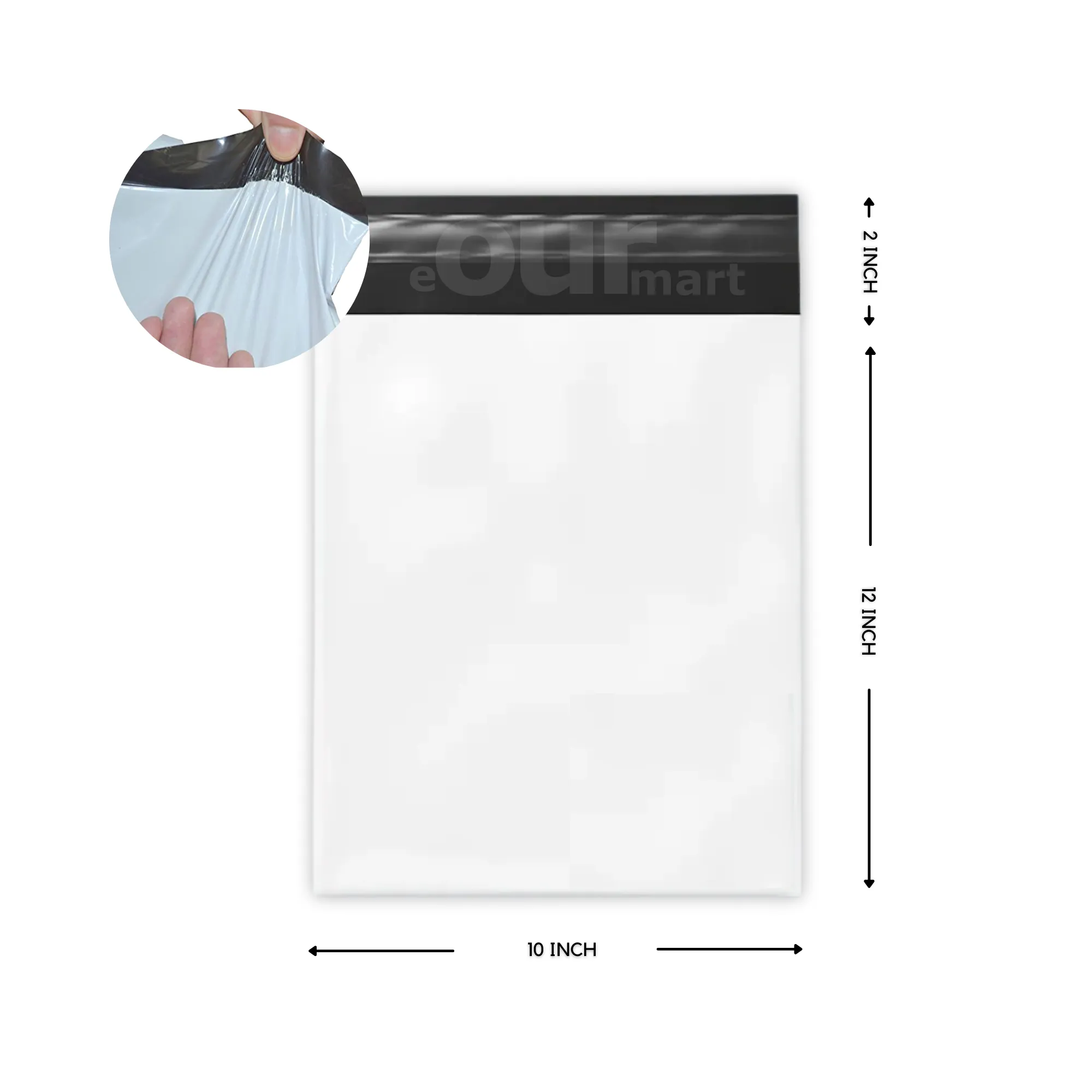Courier Bags/Envelopes/Pouches/Cover 10X12 inches  2inch Flap  Pack of 100 Tamper Proof Plastic Polybags for Shipping/Packing (With POD)