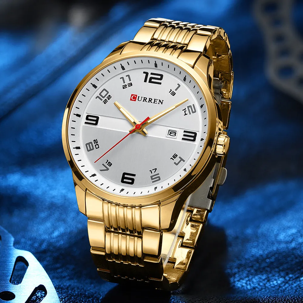 CURREN Original Brand Stainless Steel Band Wrist Watch For Men With Brand (Box & Bag)-8411