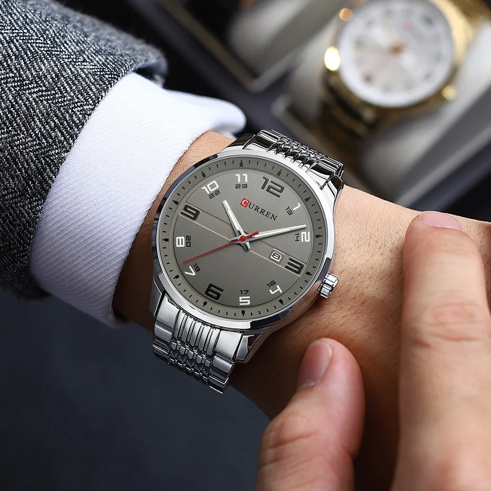 CURREN Original Brand Stainless Steel Band Wrist Watch For Men With Brand (Box & Bag)-8411