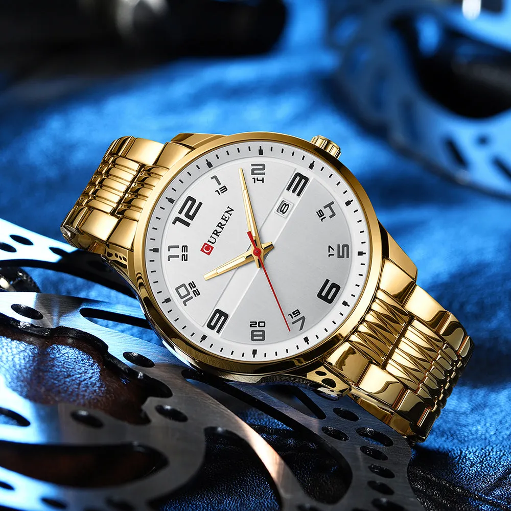 CURREN Original Brand Stainless Steel Band Wrist Watch For Men With Brand (Box & Bag)-8411