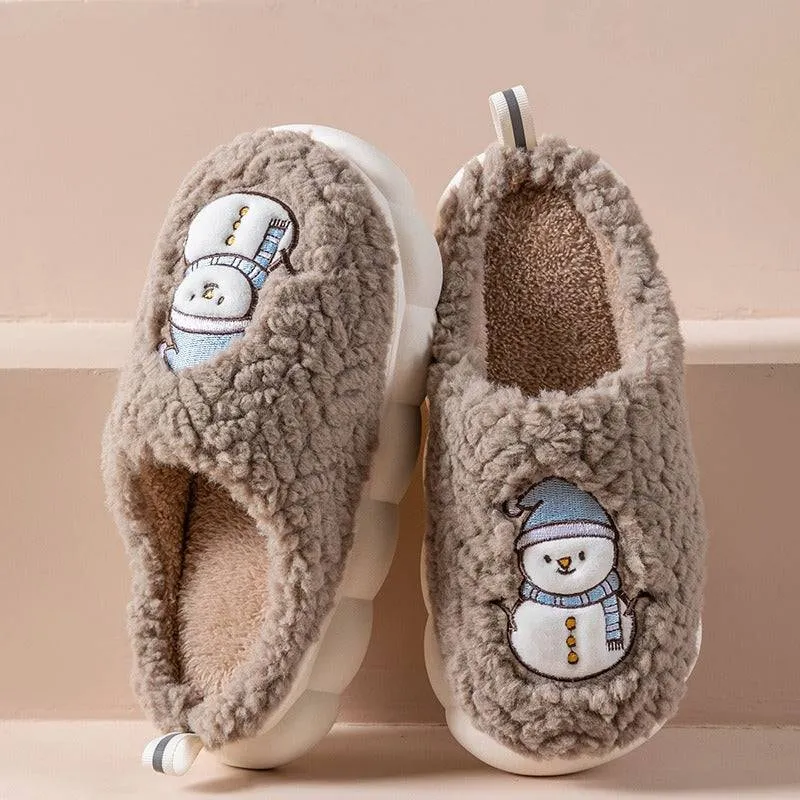 Cute Snowman Slippers Thick-Soled Anti-slip