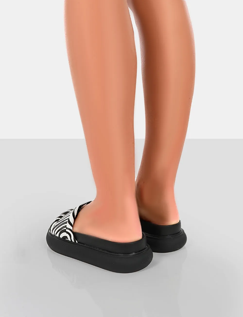 Demi Zebra Satin Slider Sandals