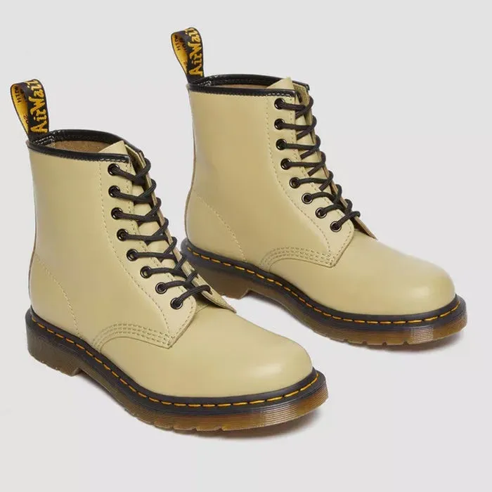 Dr Martens 1460 Smooth Pale Olive 8 up Leather Boot