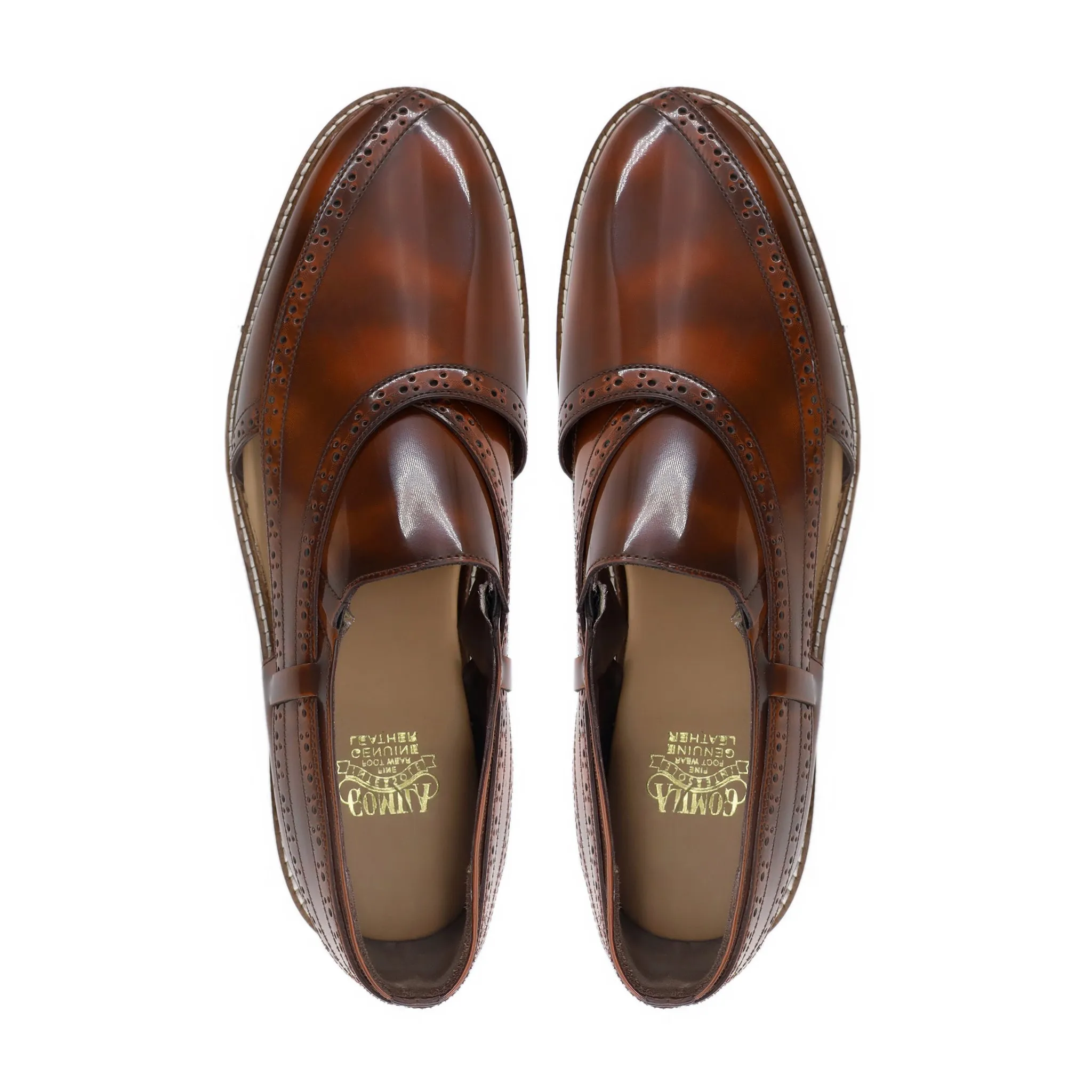 Felton - Men's Tan Brown Box Leather High Shine Sandal