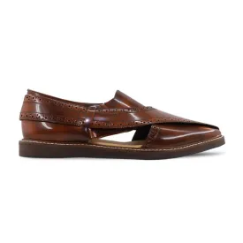 Felton - Men's Tan Brown Box Leather High Shine Sandal