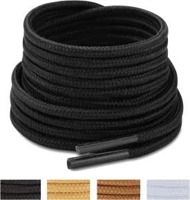 Handshop 2 Pairs Round Boots Shoelaces Heavy Duty Outdoor Shoe Laces 30-63 Shoestrings For Hiking Sporting Running