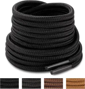 Handshop 2 Pairs Round Boots Shoelaces Heavy Duty Outdoor Shoe Laces 30-63 Shoestrings For Hiking Sporting Running