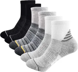 J.WMEET Women's Athletic Ankle Socks Quarter Cushioned Running Socks Hiking Performance Sport Cotton Socks 6 Pack