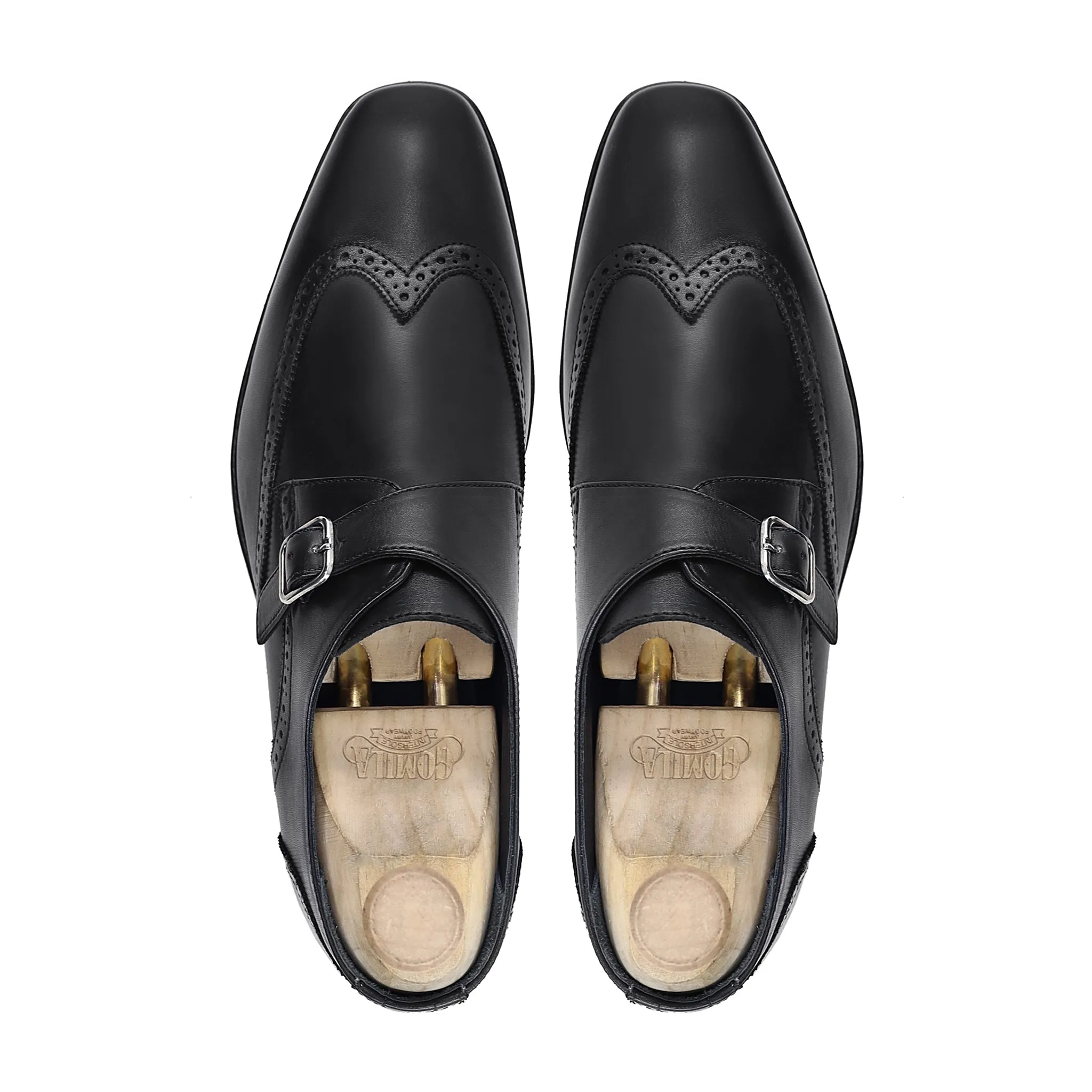 Kaya - Men's Black Calf Leather Single Monkstrap
