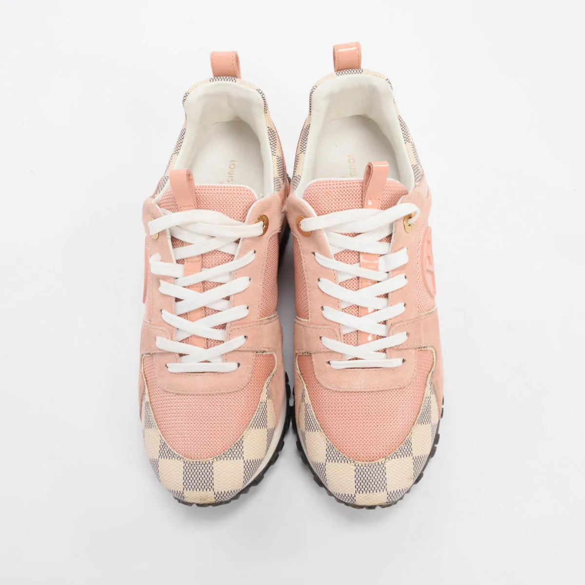 Louis Vuitton Pink Damier Azur Run Away Sneakers 37