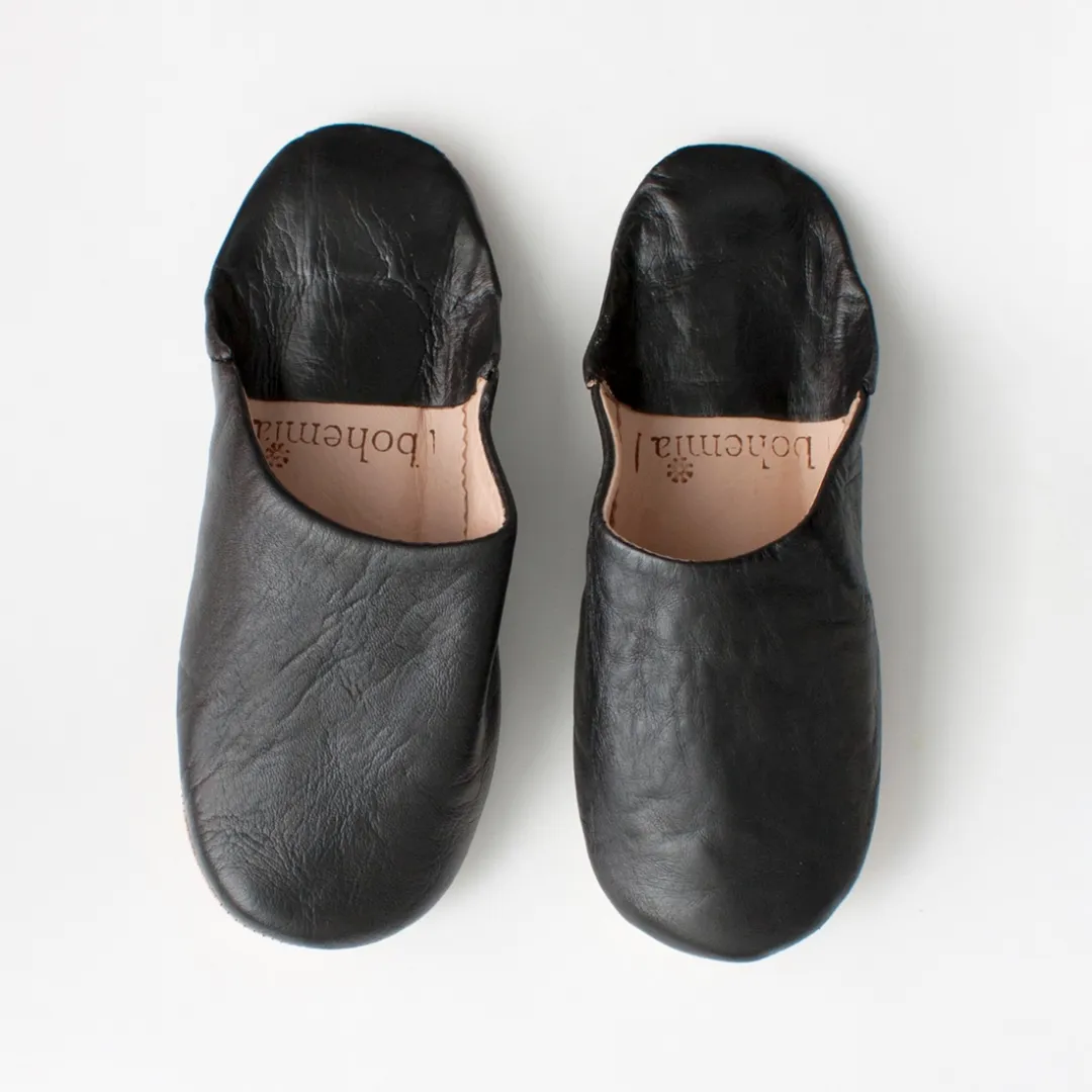 Men's Medium Black Babouche Slippers