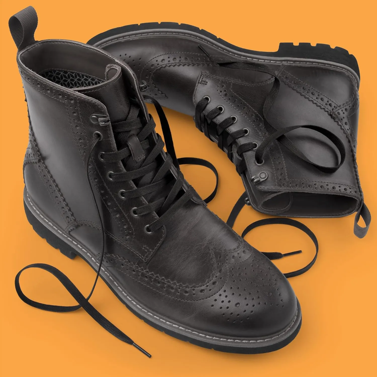 Miscly Flat Waxed Cotton Shoe Laces for Boots, Sneakers, and Shoes  Multiple Lengths and Colors Available