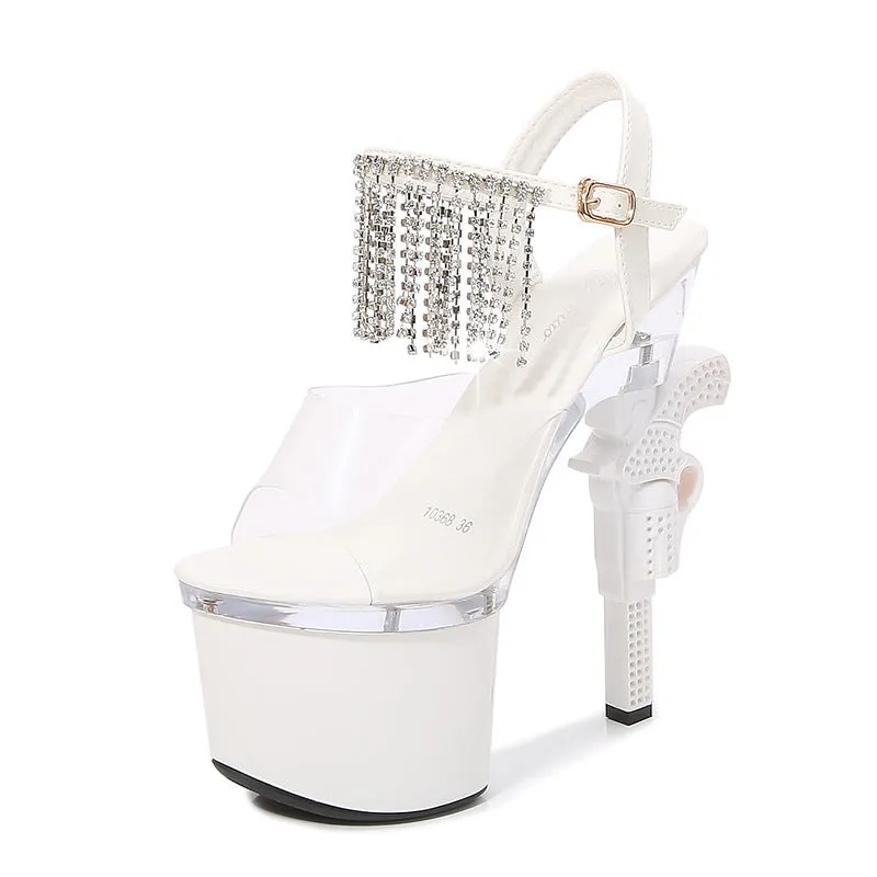 Muffin Sandals Super High Heels Transparent High Heels