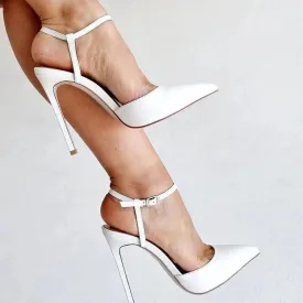 Nicika White Flock Slingback Sandals
