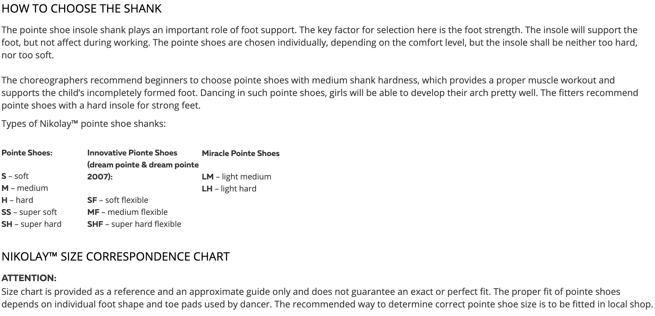 NIKOLAY 0509N "3007" CLASSIC MEDIUM SHANK POINTE SHOE