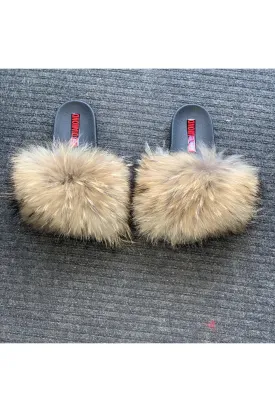 Nude with black ends slides