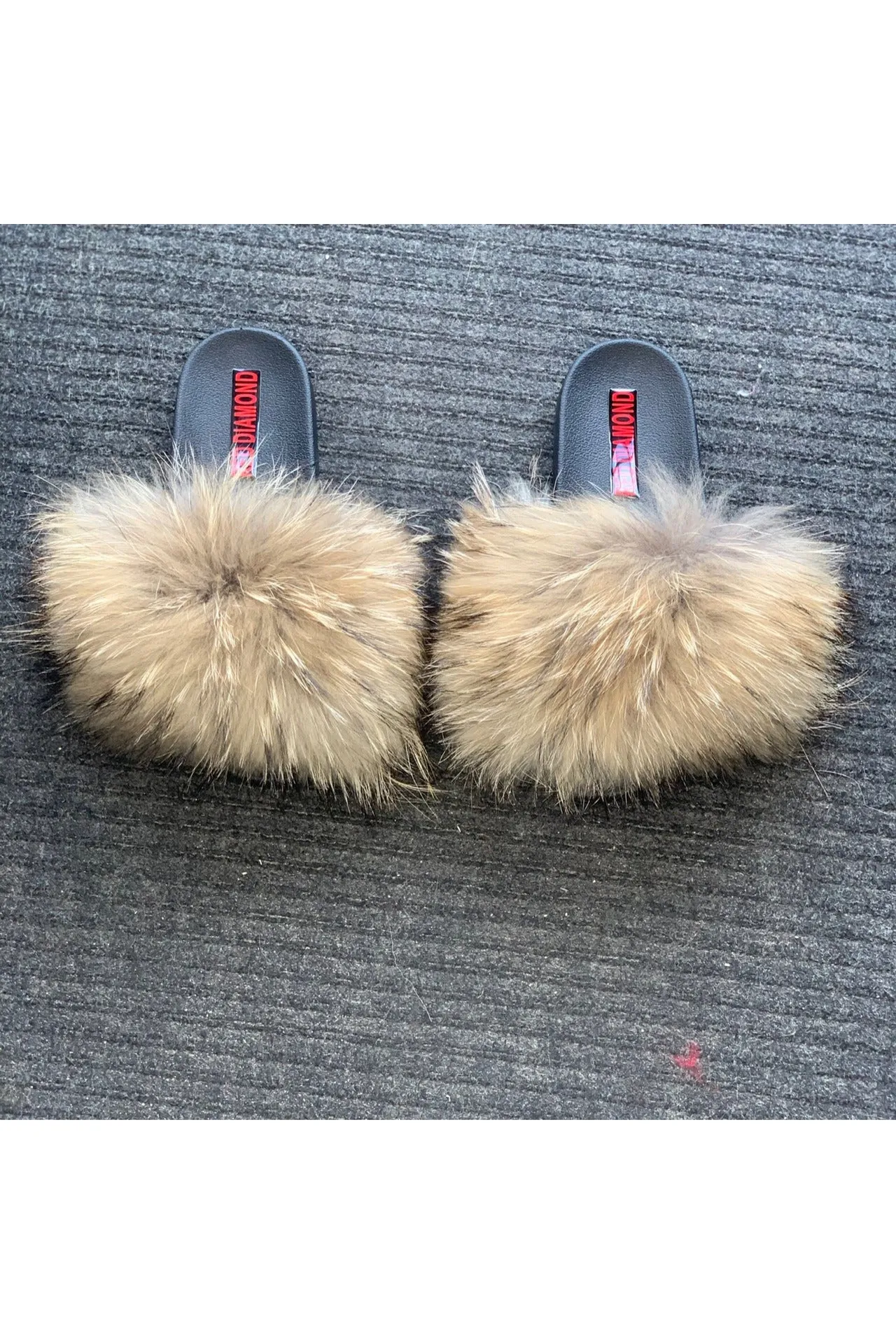 Nude with black ends slides