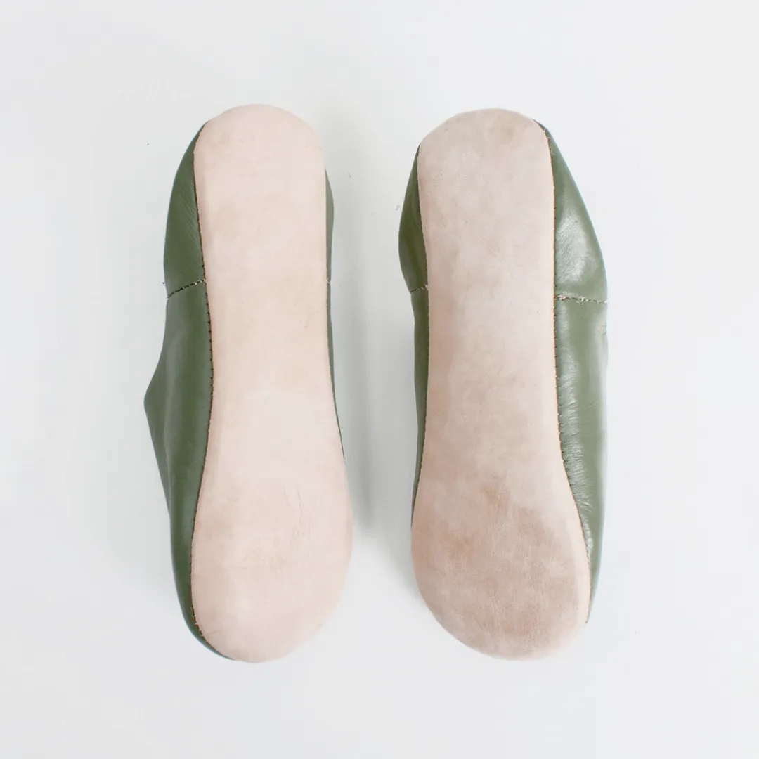 Olive Medium Babouche Slippers