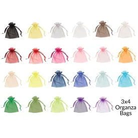 Organza Bags 3x4, Favor Bags or Gift Bags, Drawstring Jewelry Pouch
