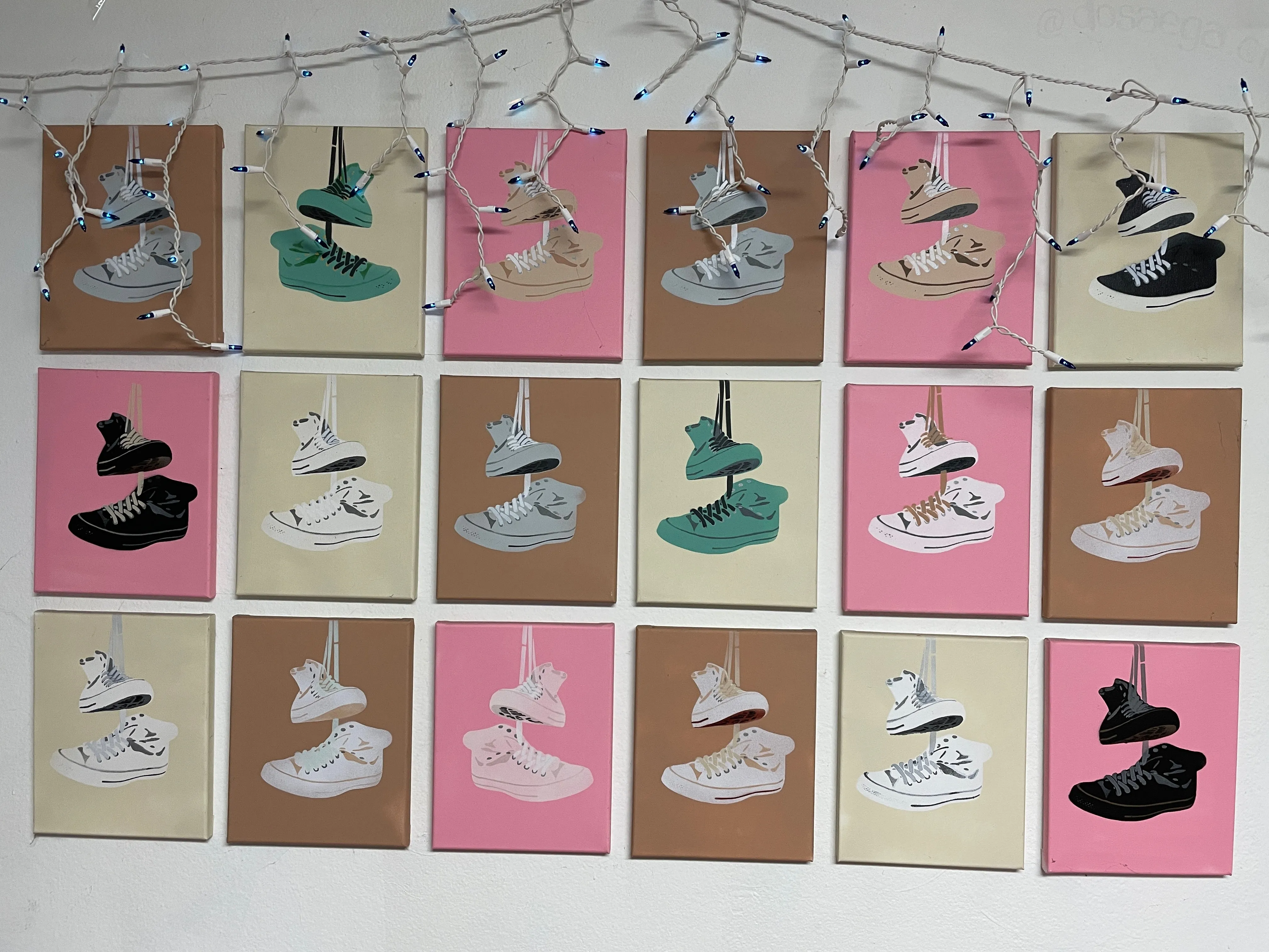 Original Paintings - Series of 50 - Converse Hi Top  - 8”x10”