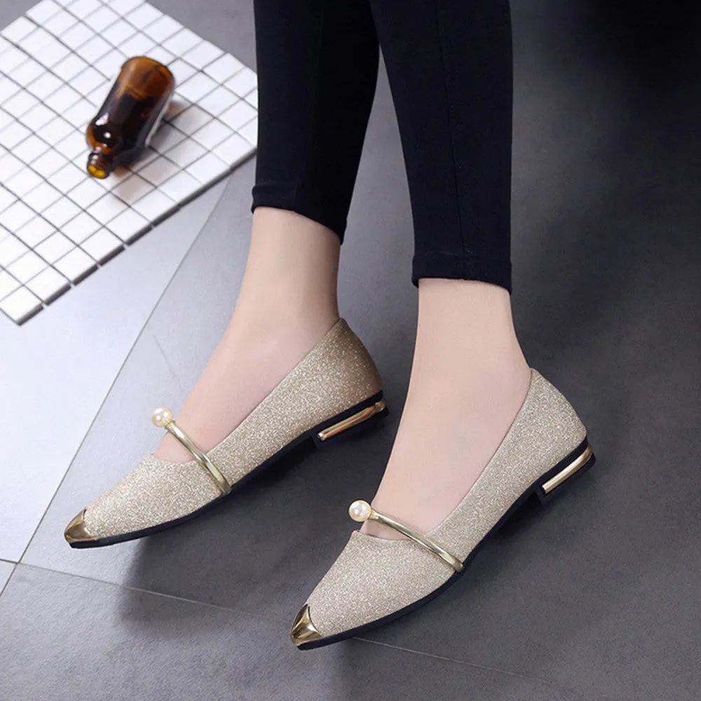 Pointed Toe Casual Low Heel Flat Shoes
