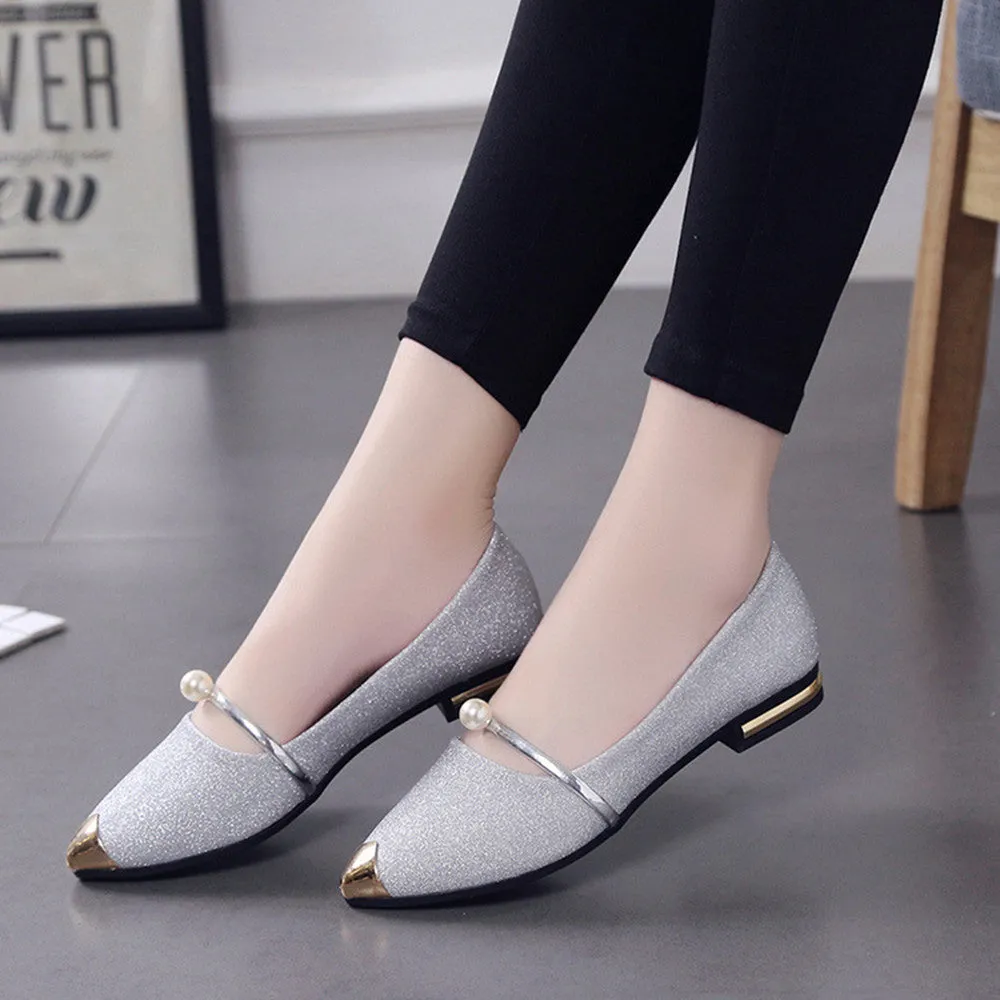 Pointed Toe Casual Low Heel Flat Shoes