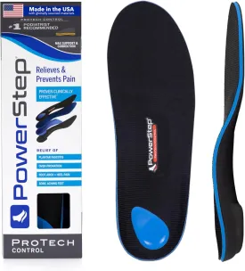 PowerStep ProTech Control Orthotic Insoles - Medical Grade Arch Support Inserts for Plantar Fasciitis Relief- Made in USA - Maximum Cushioning   ShockAbsorb Orthotic (M 16 )