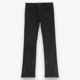 Purple Brand Flamed Flare Black Denim