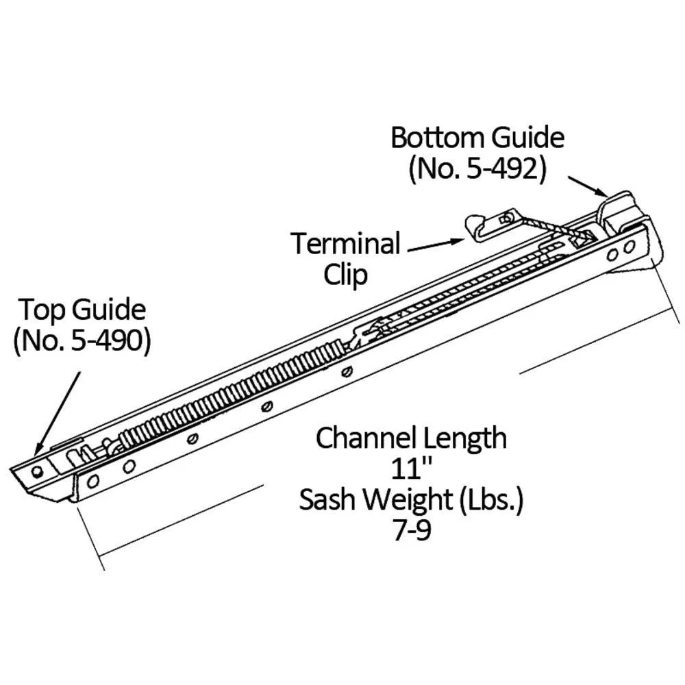 Single Hung Sliding Window 11" Sash Balance 7-9 Lbs