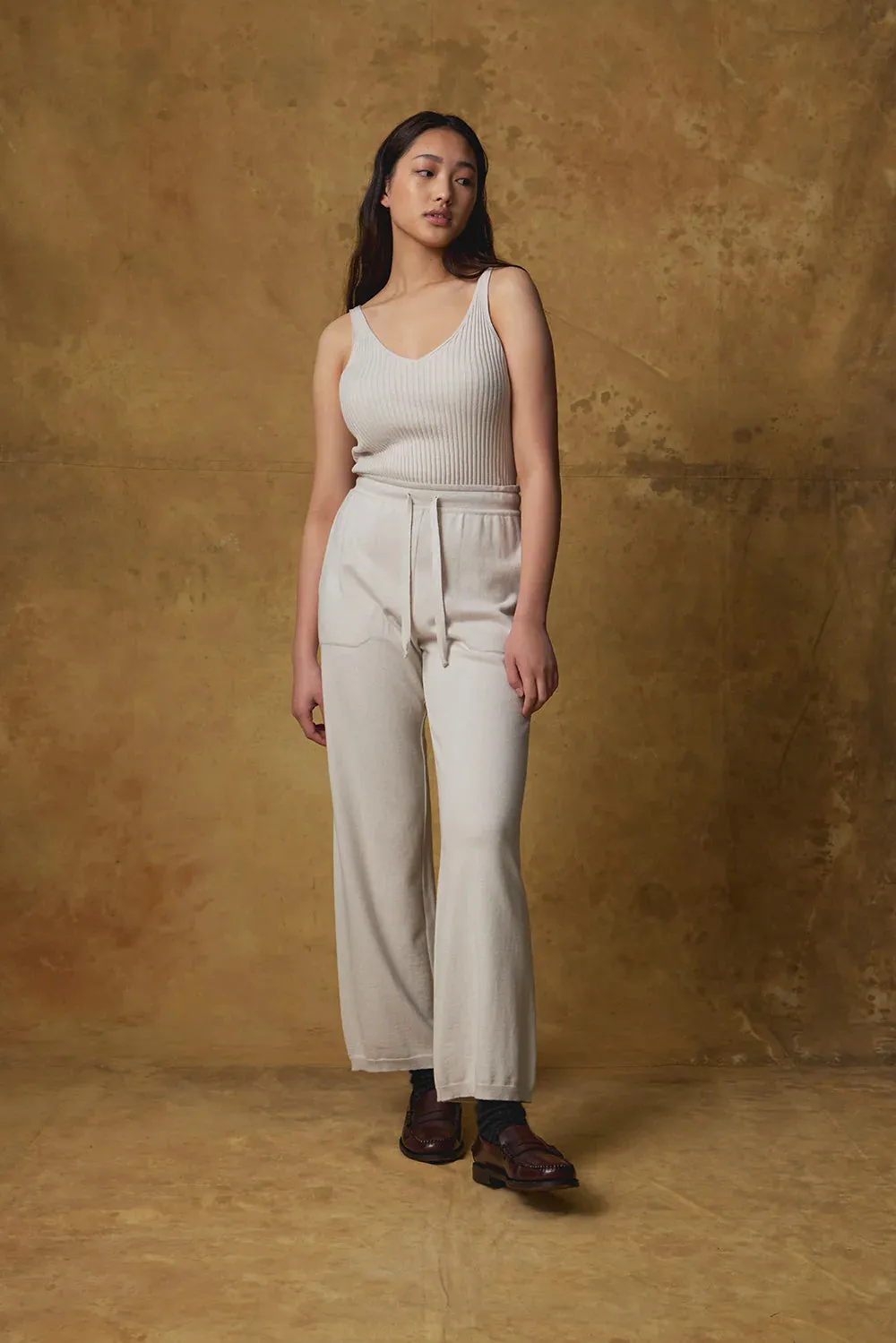 Standard Issue Balance Rib Singlet - Cotton/Cashmere - Chalk