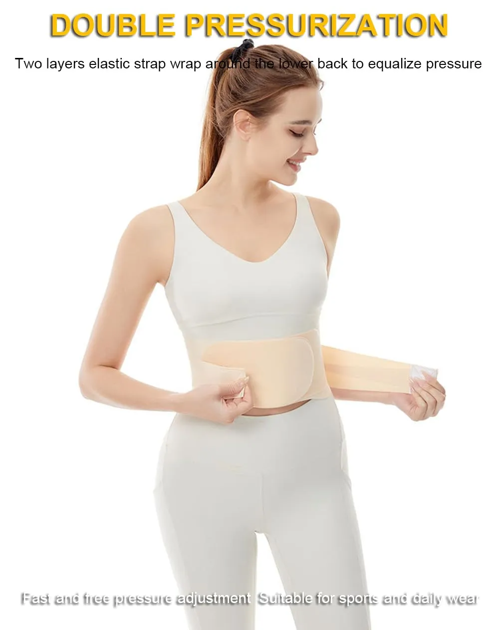 Super Thin Back Brace for Lower Back Pain Women Men, Lumbar Support Waist Support Brace for Women Lower Back Pain Relief Products, Hip Belt Waist Belt Sciatic Nerve Brace for Women Men (Black, Large)