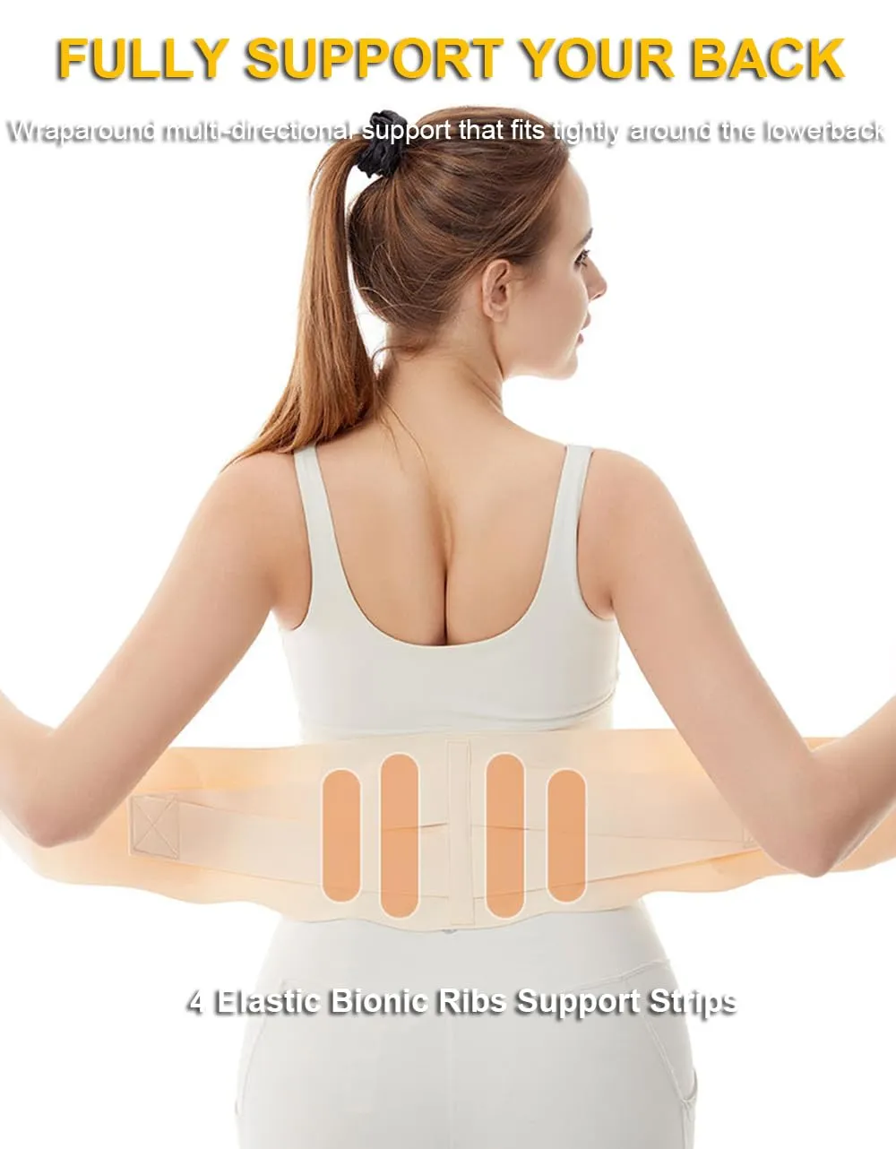 Super Thin Back Brace for Lower Back Pain Women Men, Lumbar Support Waist Support Brace for Women Lower Back Pain Relief Products, Hip Belt Waist Belt Sciatic Nerve Brace for Women Men (Black, Large)