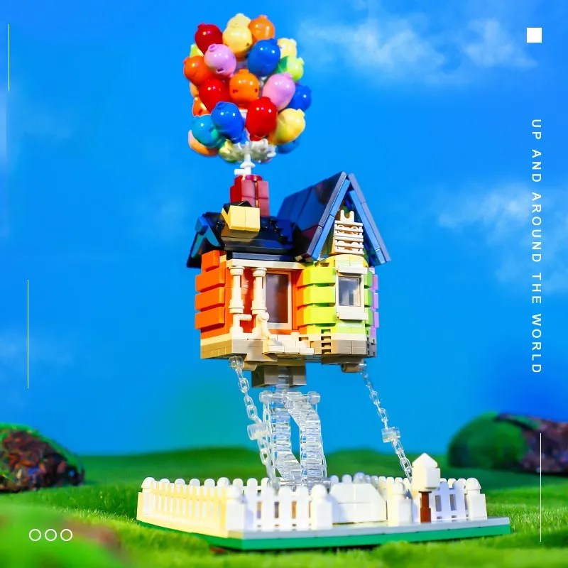 Suspended Gravity Balloon Flying House Building Blocks Creativeal  Sculptures Dynamic Physics Balance Novel Toys for Kids Gifts