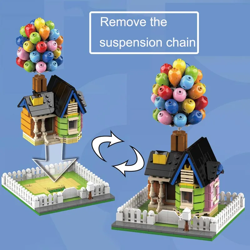 Suspended Gravity Balloon Flying House Building Blocks Creativeal  Sculptures Dynamic Physics Balance Novel Toys for Kids Gifts